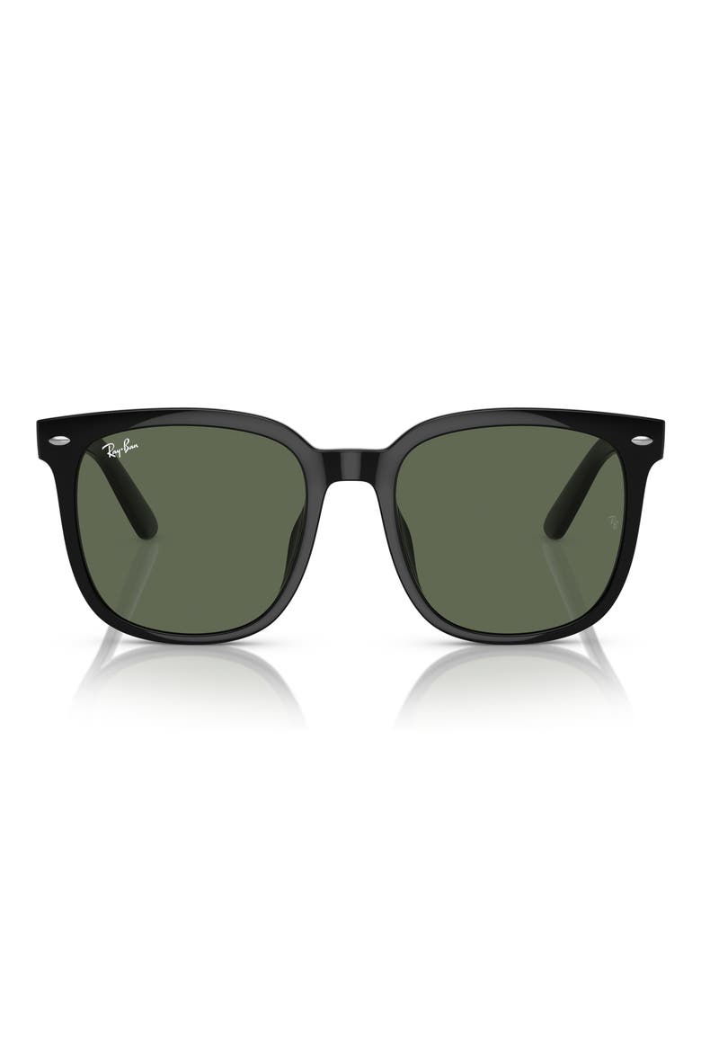 55mm Square Sunglasses, Alternate, color, BLACK