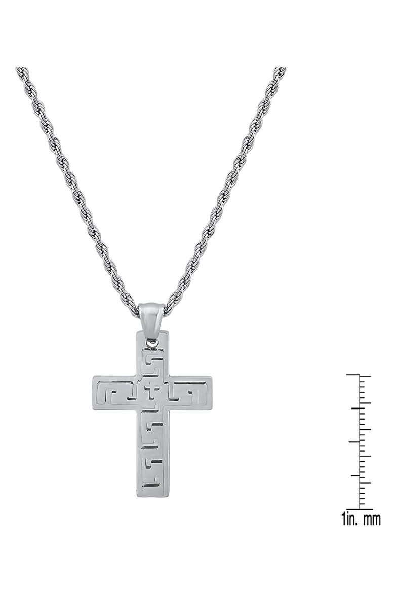 Stainless Steel Cross Pendant Necklace, Alternate, color, SILVER