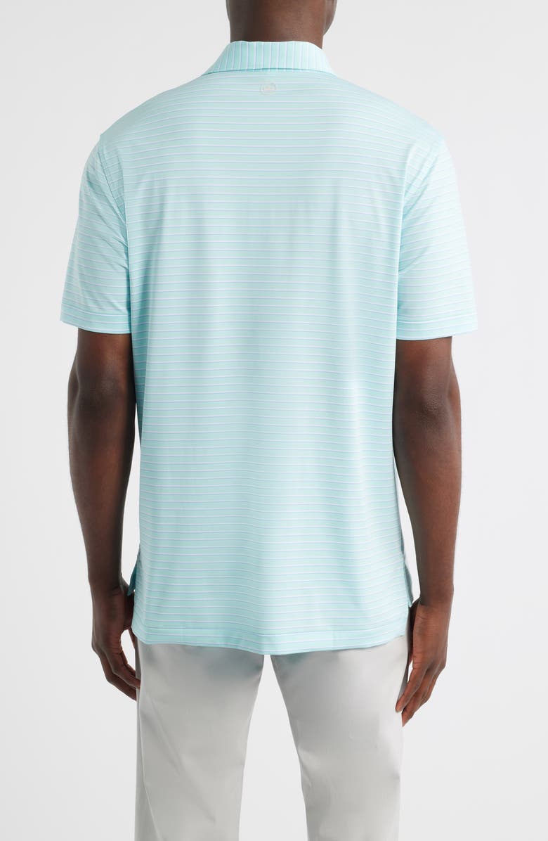 Peter Millar Dunnes Stripe Performance Jersey Polo, Alternate, color, Clearwater