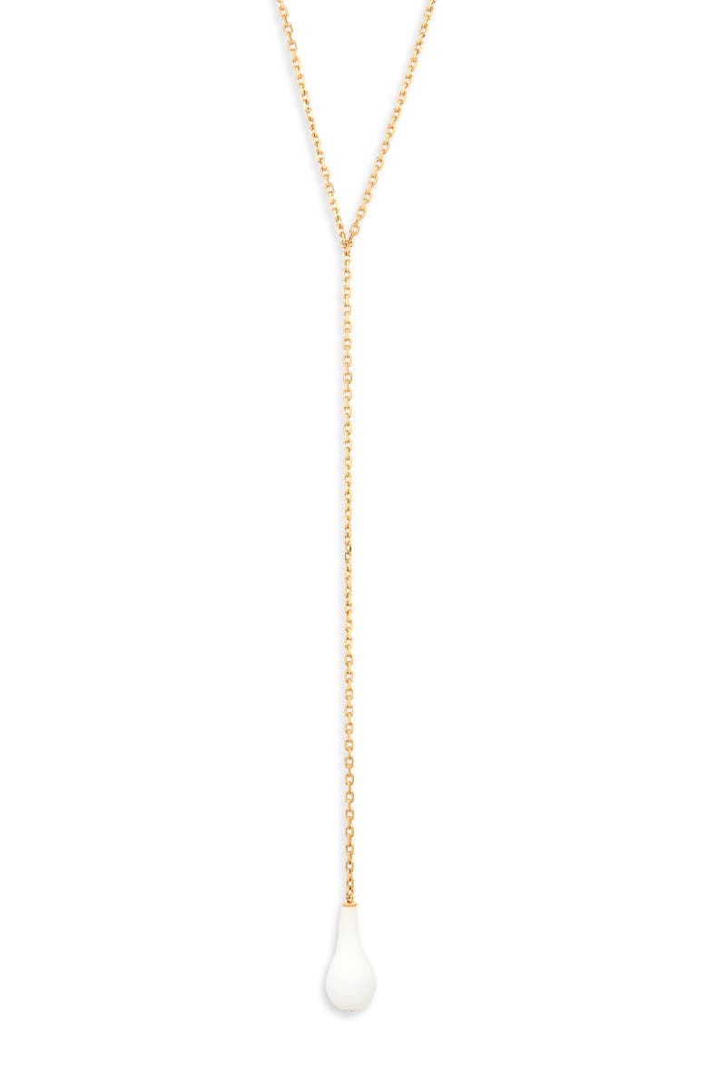 TOTEME Crystal Drop Necklace, Main, color, White/ Gold