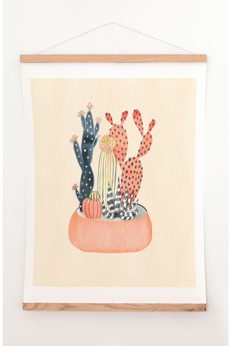 Cactus Print & Oak Hanger, Main, color, MULTI