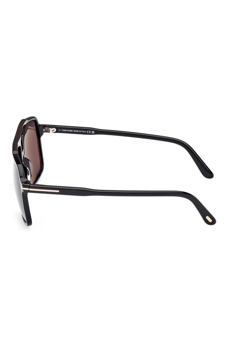 Kemp 59mm Navigator Sunglasses, Alternate, color, SHINY BLACK/ ECO/ SMOKE LENSES