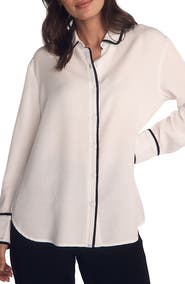 Bella Dahl Contrast Trim Button-Up Shirt
