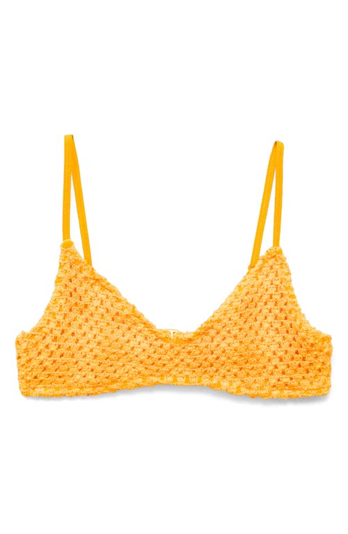 Mango Crochet Bikini Top In Yellow