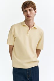 H&M Regular Fit Textured-knit Polo Shirt