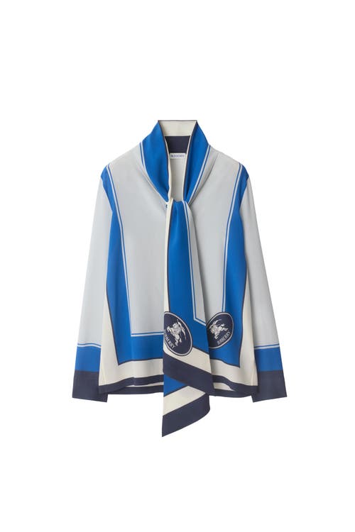 Burberry Slim Fit Knight Stamp Box Silk Scarf Shirt