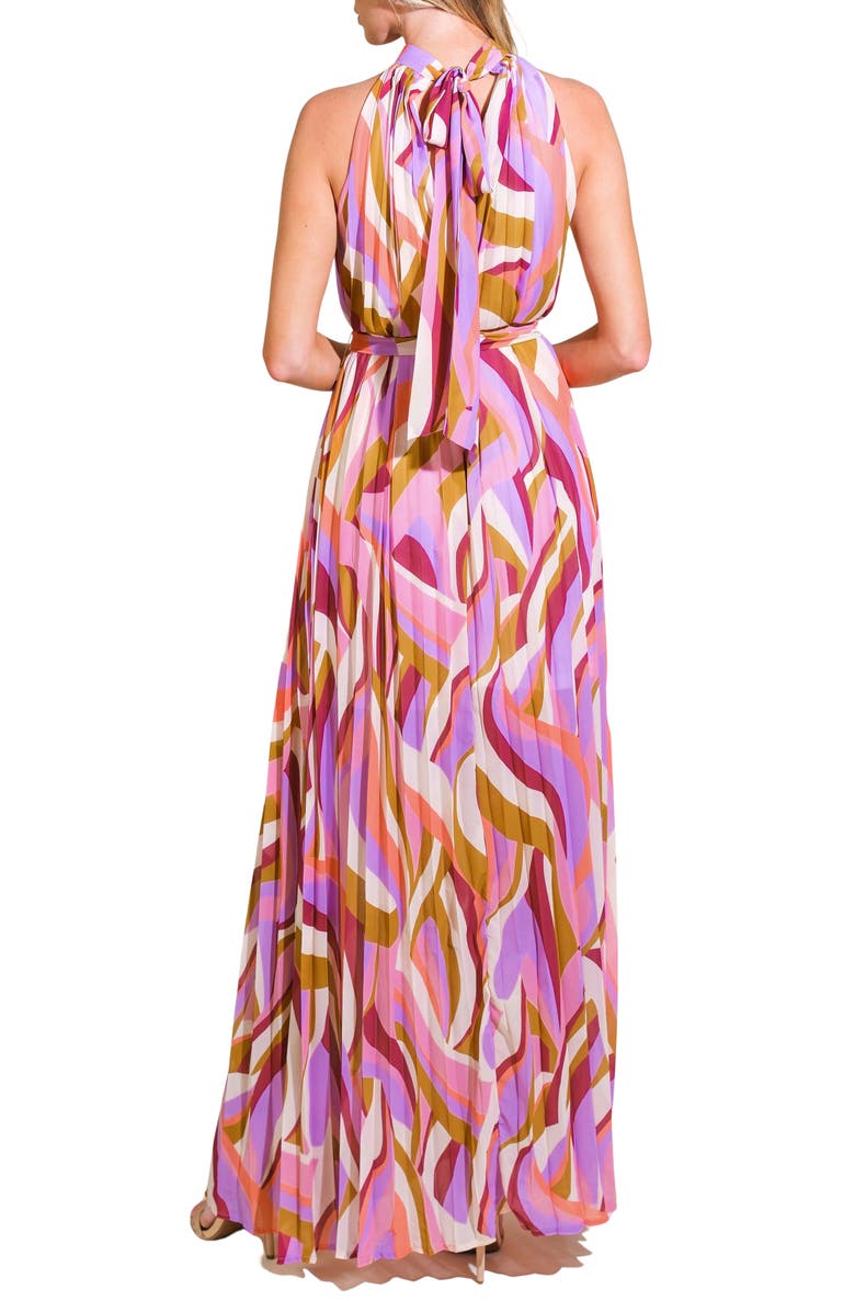 FLYING TOMATO Print Halter Maxi Dress, Alternate, color,