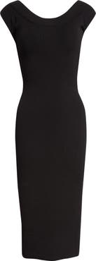 Versace Plunge Back Cotton Blend Sweater Dress