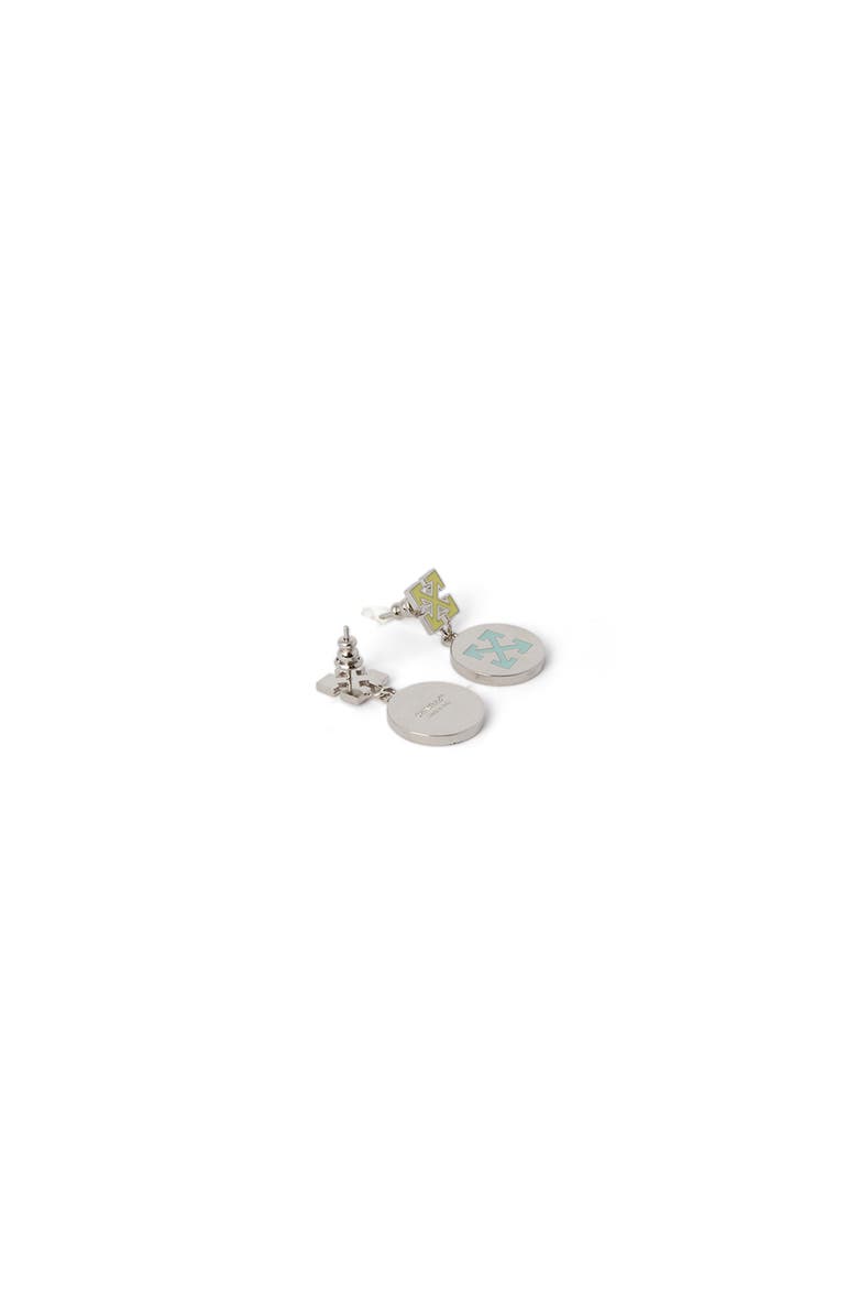 OFF WHITE Women's Silver Arrow Button Earrings, Alternate, color, 