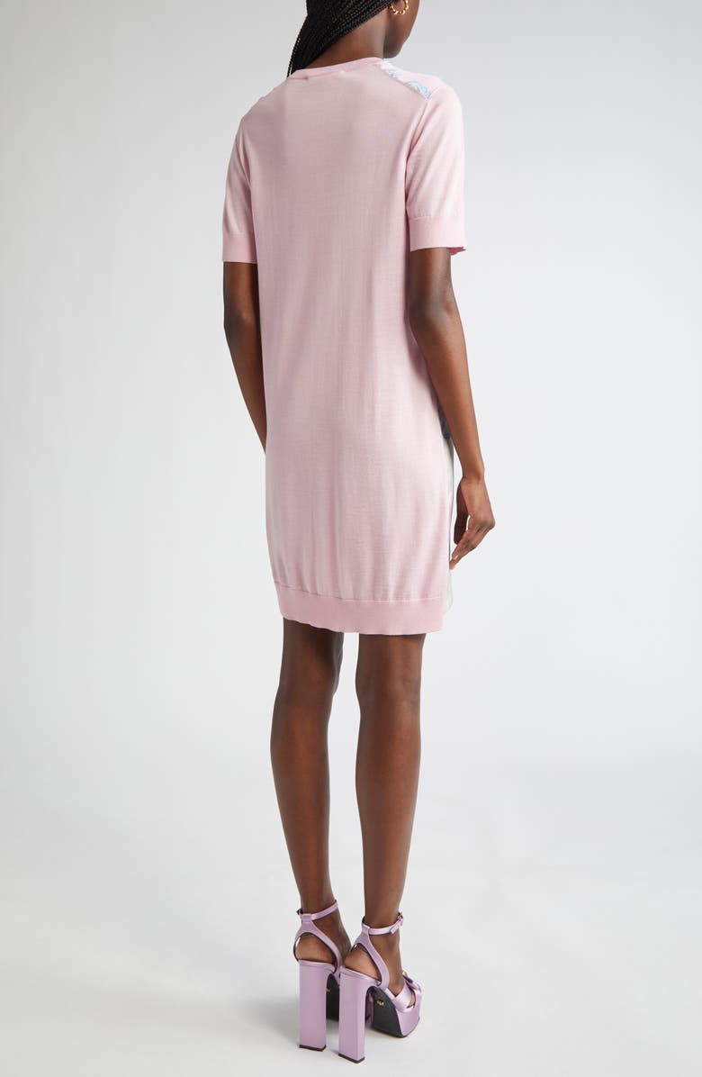 Versace Virgin Wool & Silk T-Shirt Dress, Alternate, color, 
