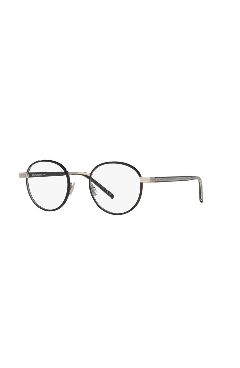 Saint Laurent 49mm Round optical glasses, Main, color, Black