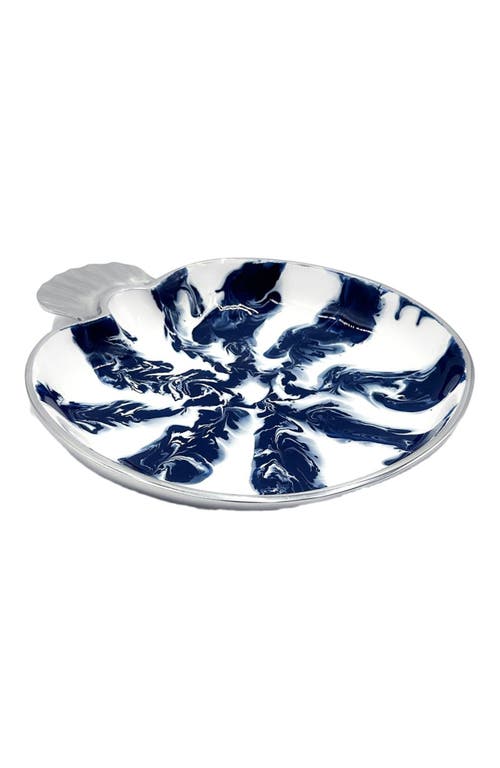 Lunares La Mar Round Serving Platter In Blue