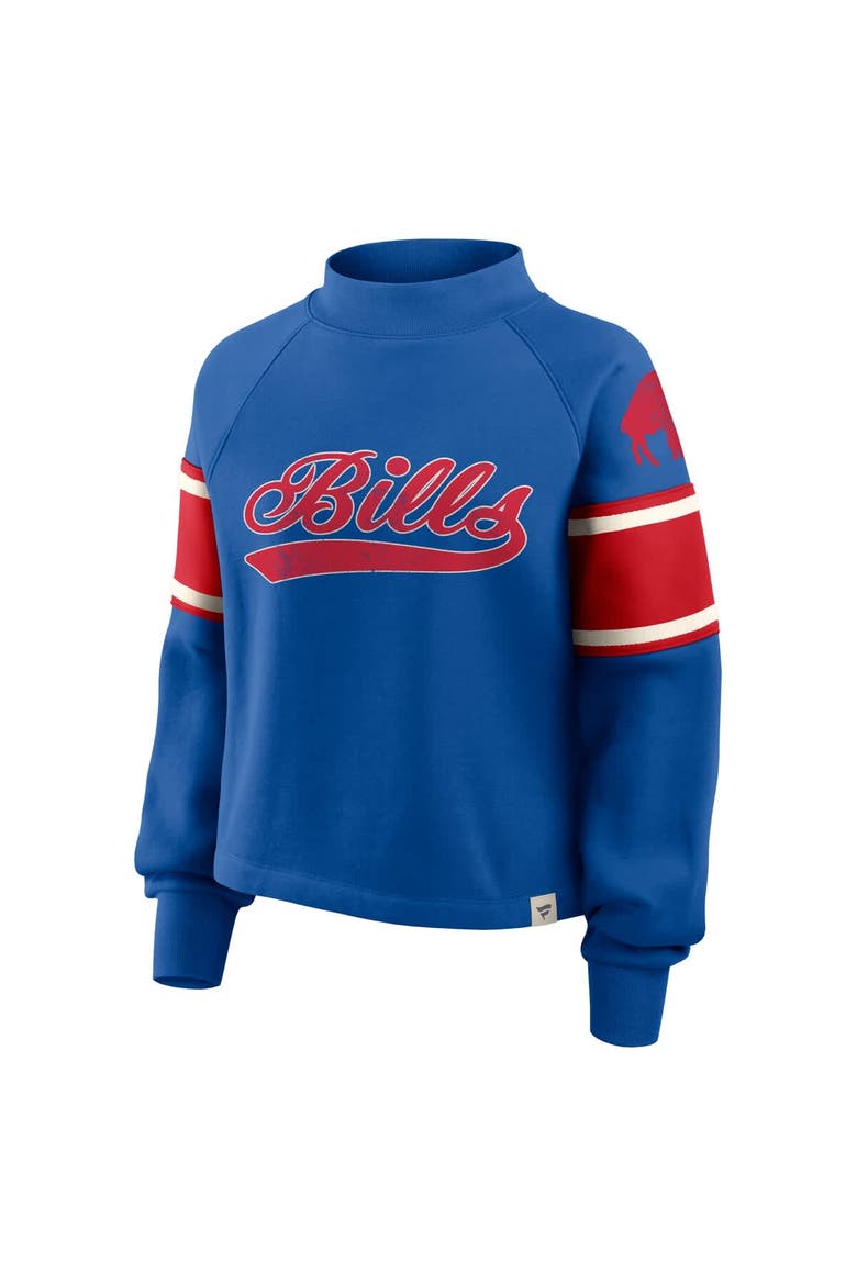 Women's Fanatics Royal Buffalo Bills Oversized Hometown Toss Sweep Mock Neck Pullover, Alternate, color, Royal