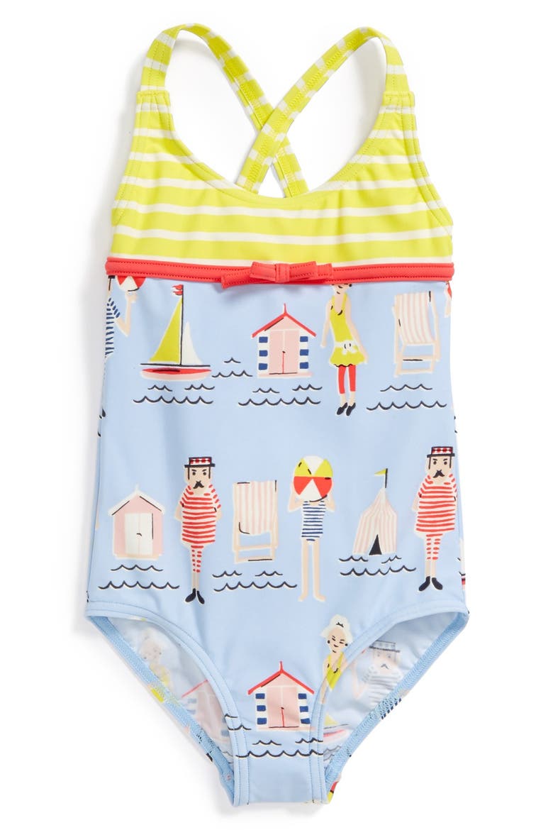 'Hotchpotch' One-Piece Swimsuit, Main, color, SOFT BLUE SUMMER HOLIDAY