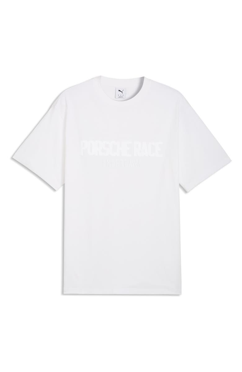 PUMA Porsche Legacy Lifestyle Cotton Graphic T-Shirt, Main, color, Puma White