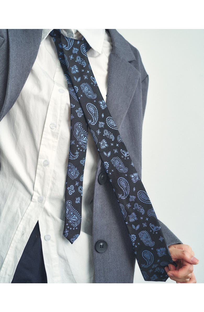 Lost Pattern "Paisley" Silk Jacquard Tie, Alternate, color, Midnight Blue