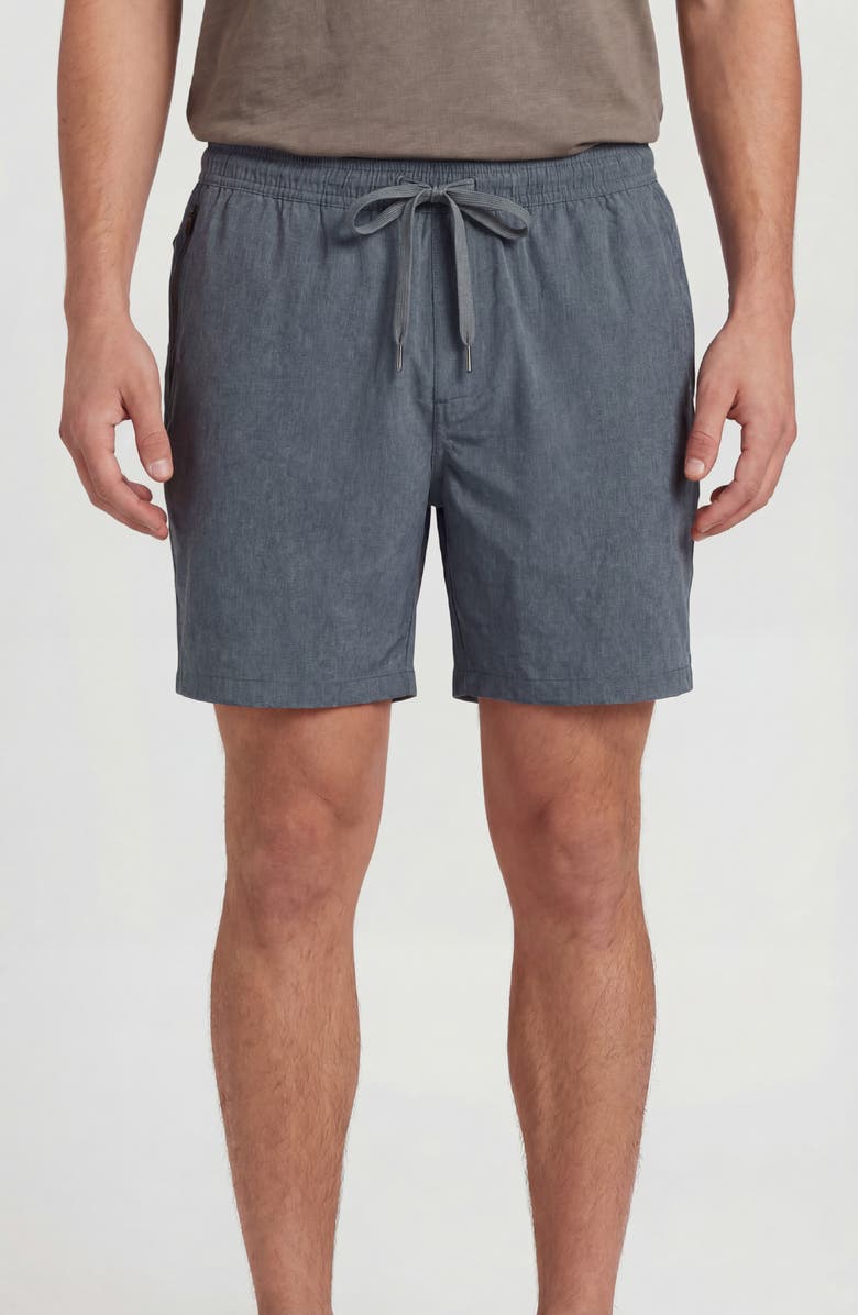 BURNSIDE Hybrid Stretch Shorts, Alternate, color, Heather Teal