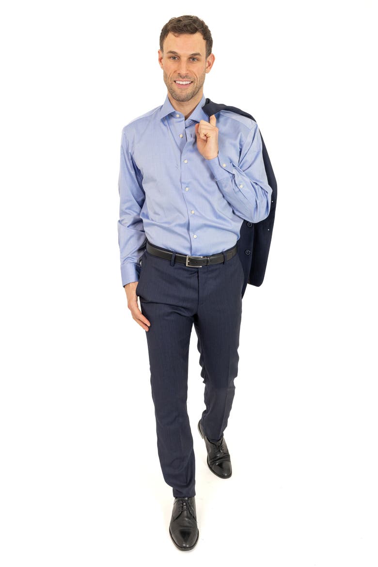Trim Fit Wool Suit, Alternate, color, BLUE
