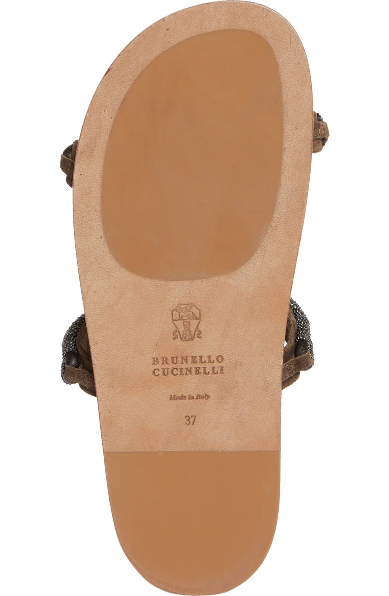 Brunello Cucinelli Monili Double Braided Slide Sandal, Alternate, color,