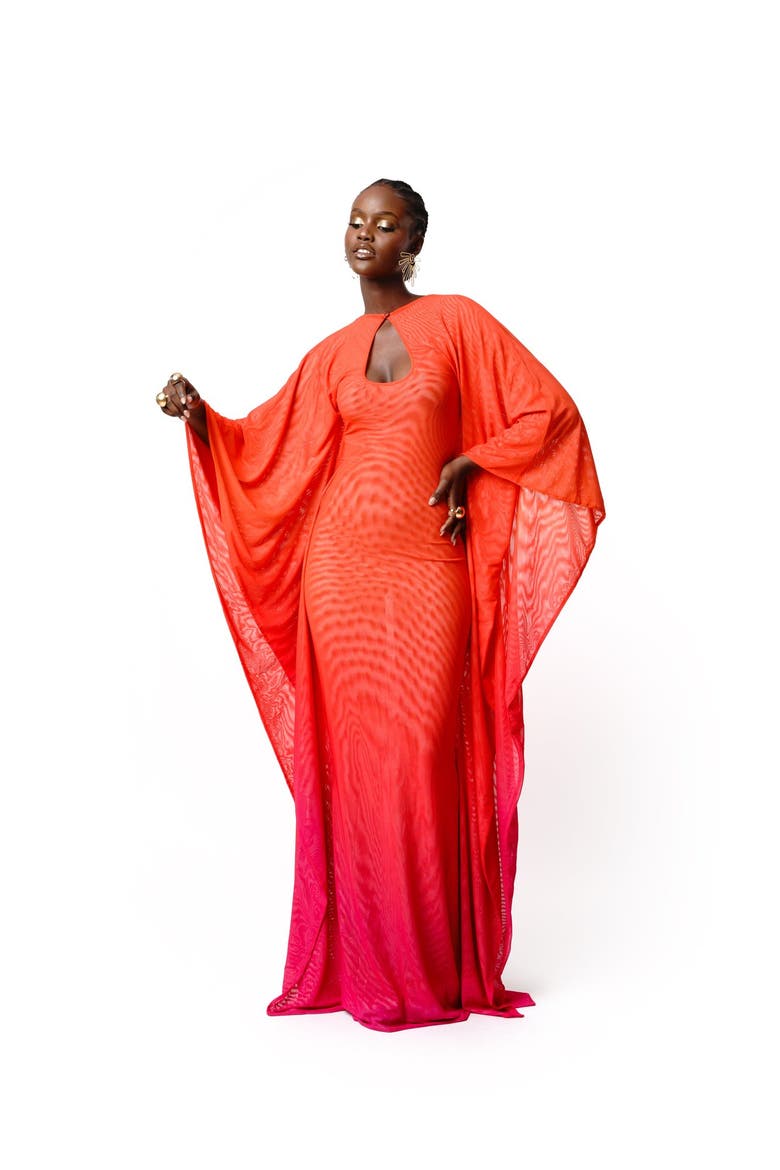 Sienna Kaftan Maxi Dress, Main, color, Orange