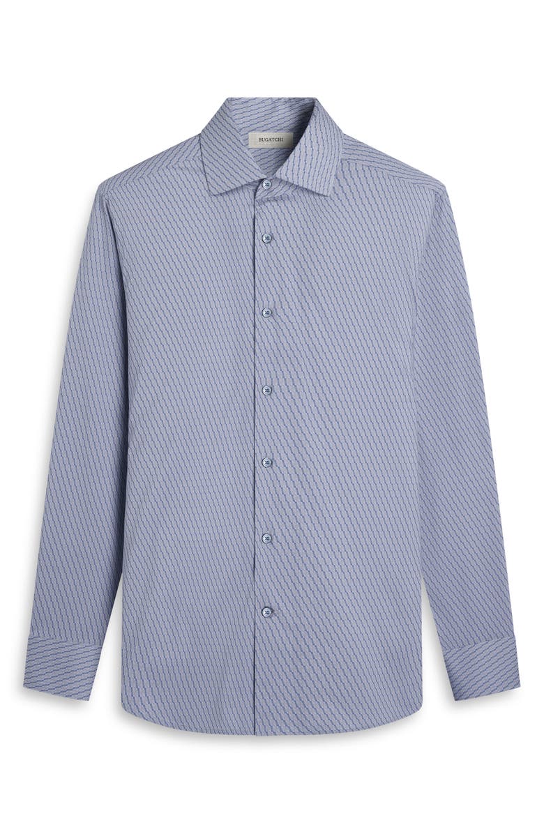 Bugatchi Devon OoohCotton<sup>®</sup> Geo Print Button-Up Shirt, Alternate, color, Air Blue