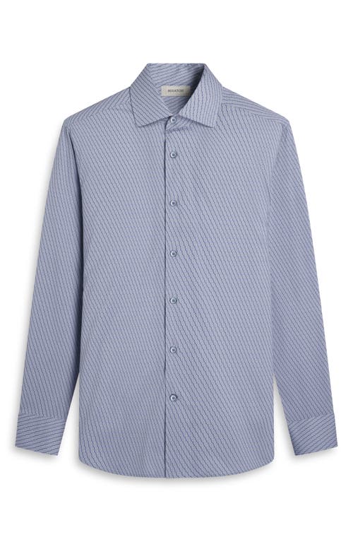 Bugatchi Devon Ooohcotton® Geo Print Button-up Shirt In Blue