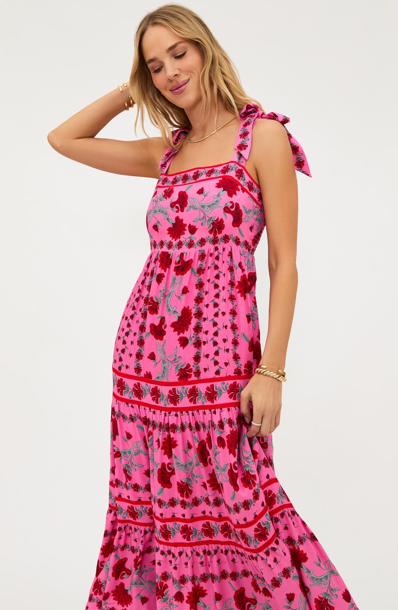 Beach Riot Charlotte Floral Cover-Up Sundress, Alternate, color, Redwood Floral