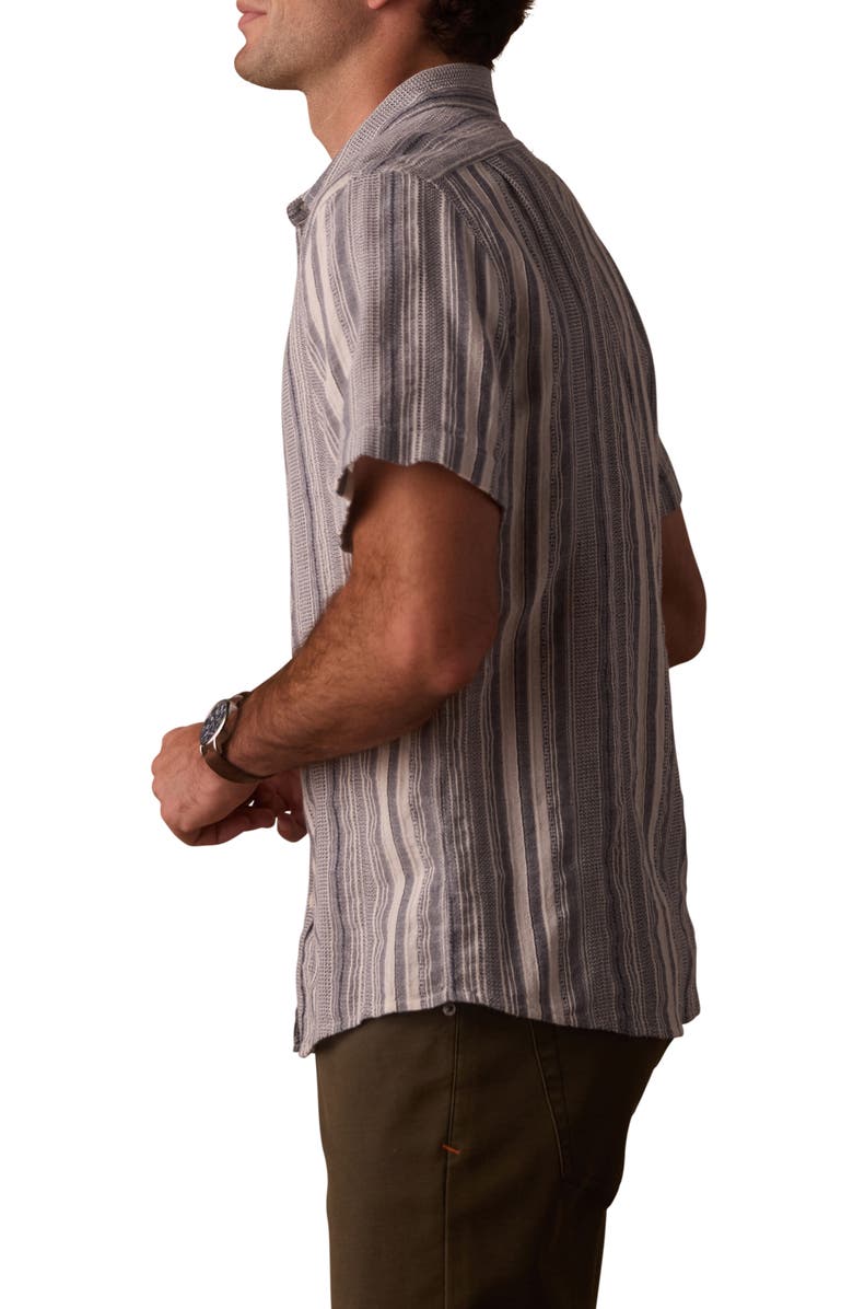 The Normal Brand Freshwater Everyday Short Sleeve Button-Up Shirt, Alternate, color, Positano Stripe