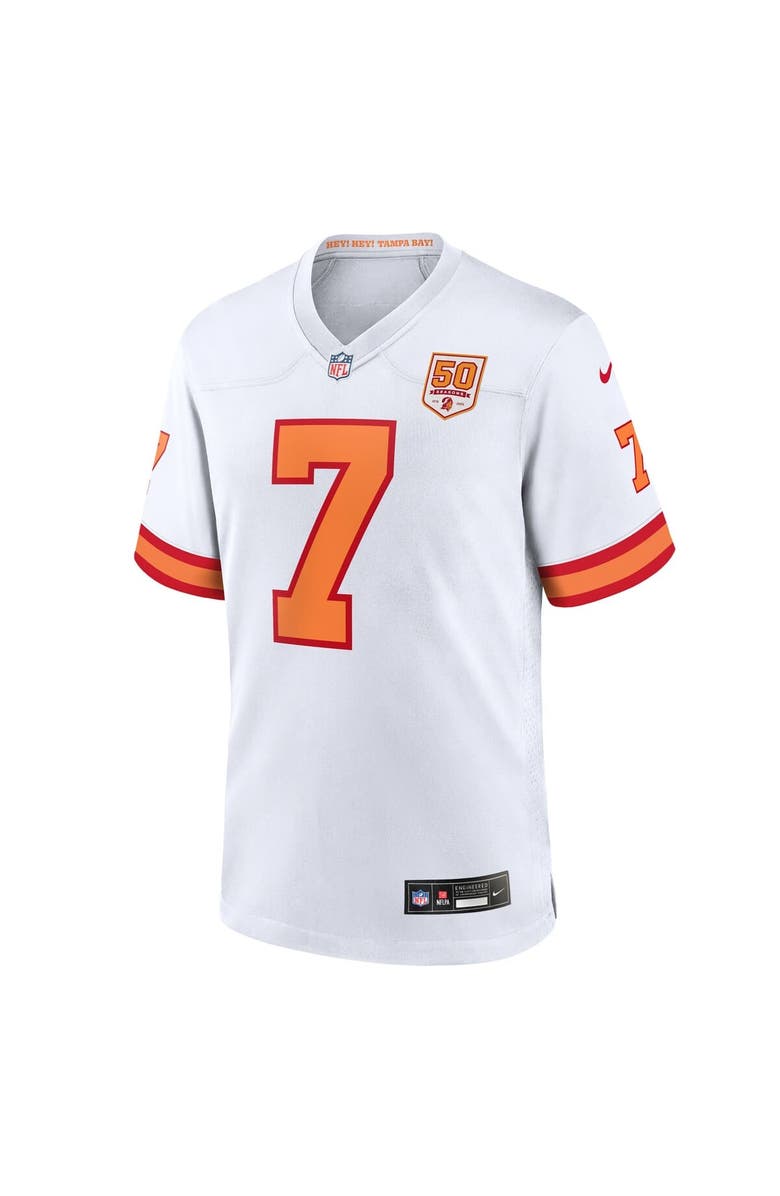 Nike Men's Nike Bucky Irving White '76 Tampa Bay Buccaneers 50th Season Game Jersey, Alternate, color, White