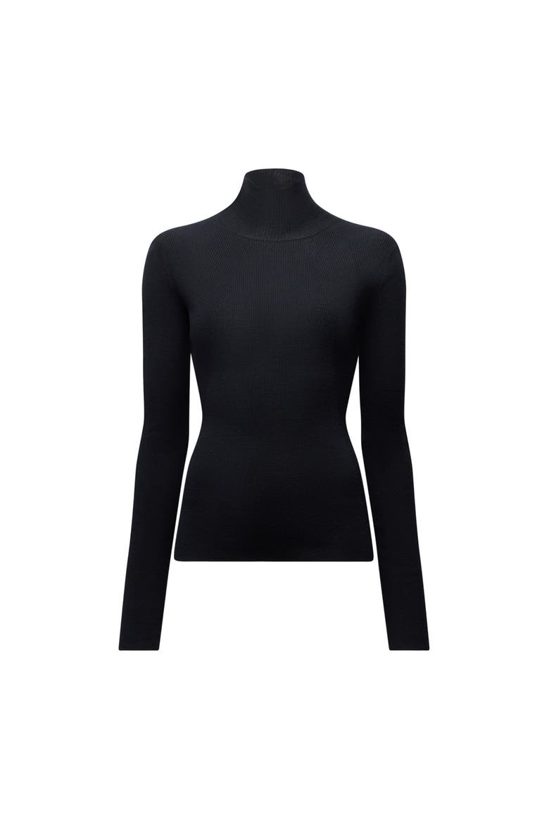 Rib Knitwear Turtleneck, Alternate, color, Black