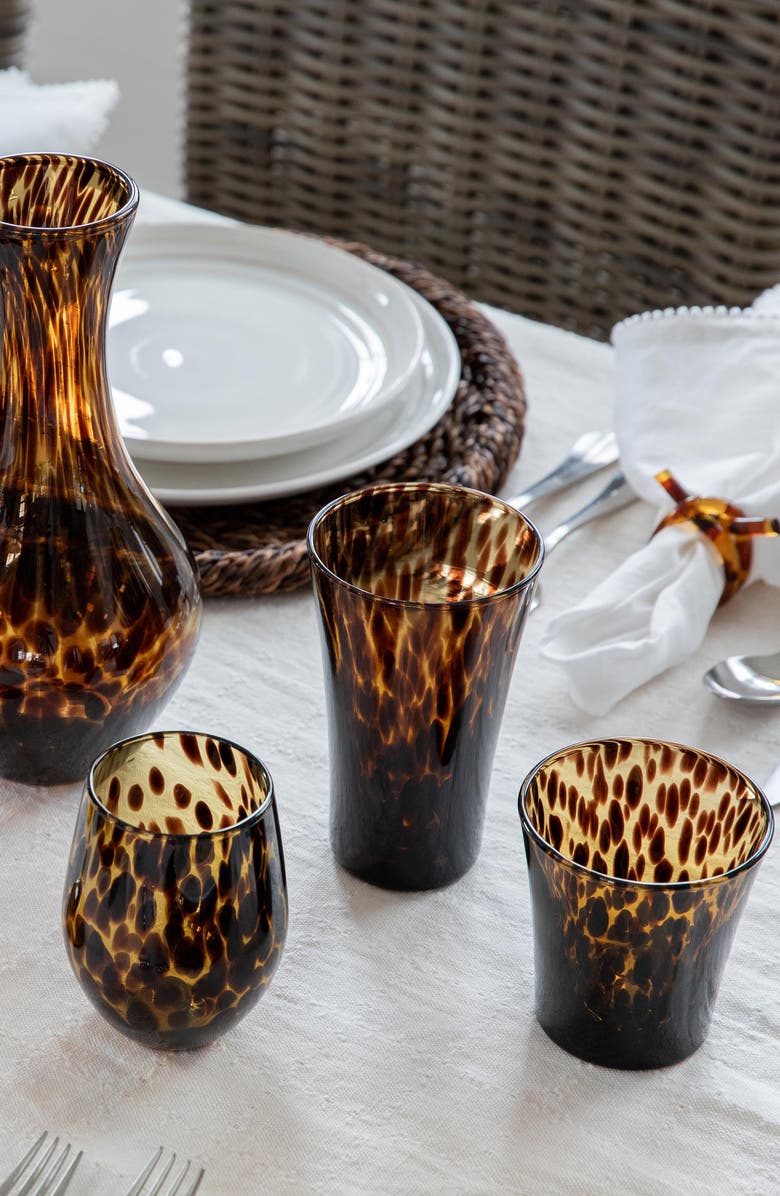 Juliska Puro Tortoiseshell Pattern Glass Tumbler, Alternate, color, Brown