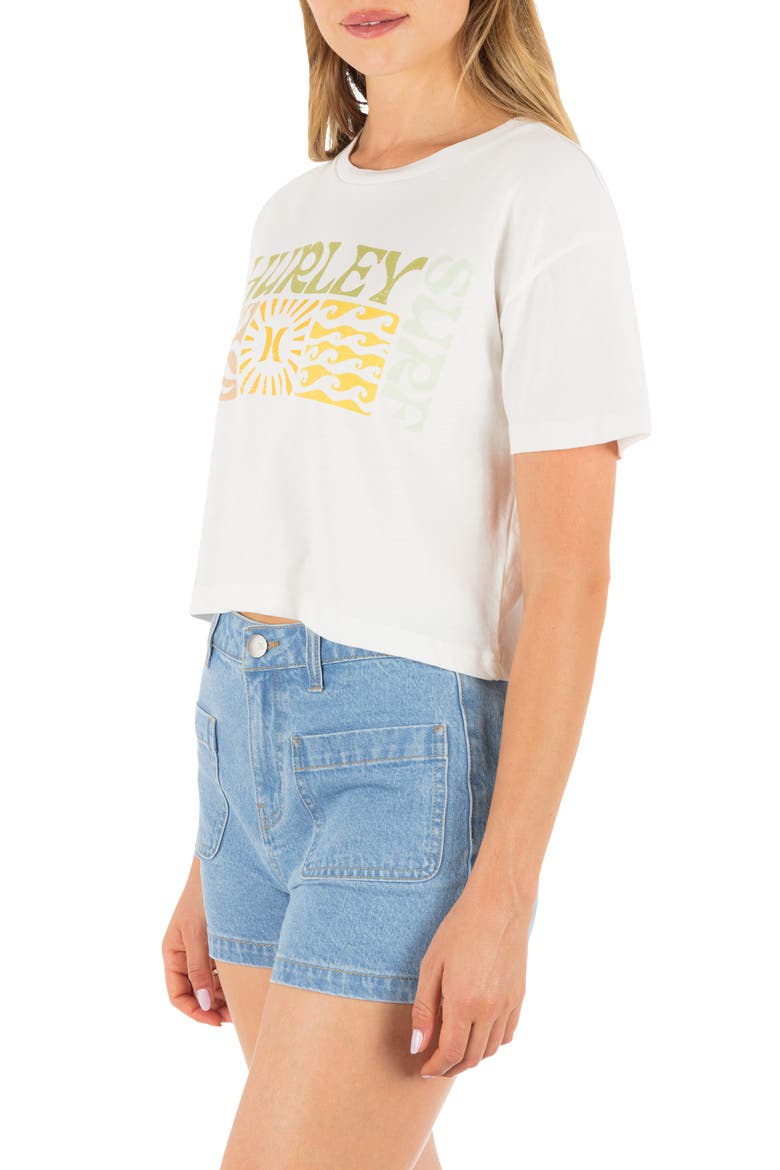 Surf Days Boxy Cotton Crop T-Shirt, Alternate, color, TOFU