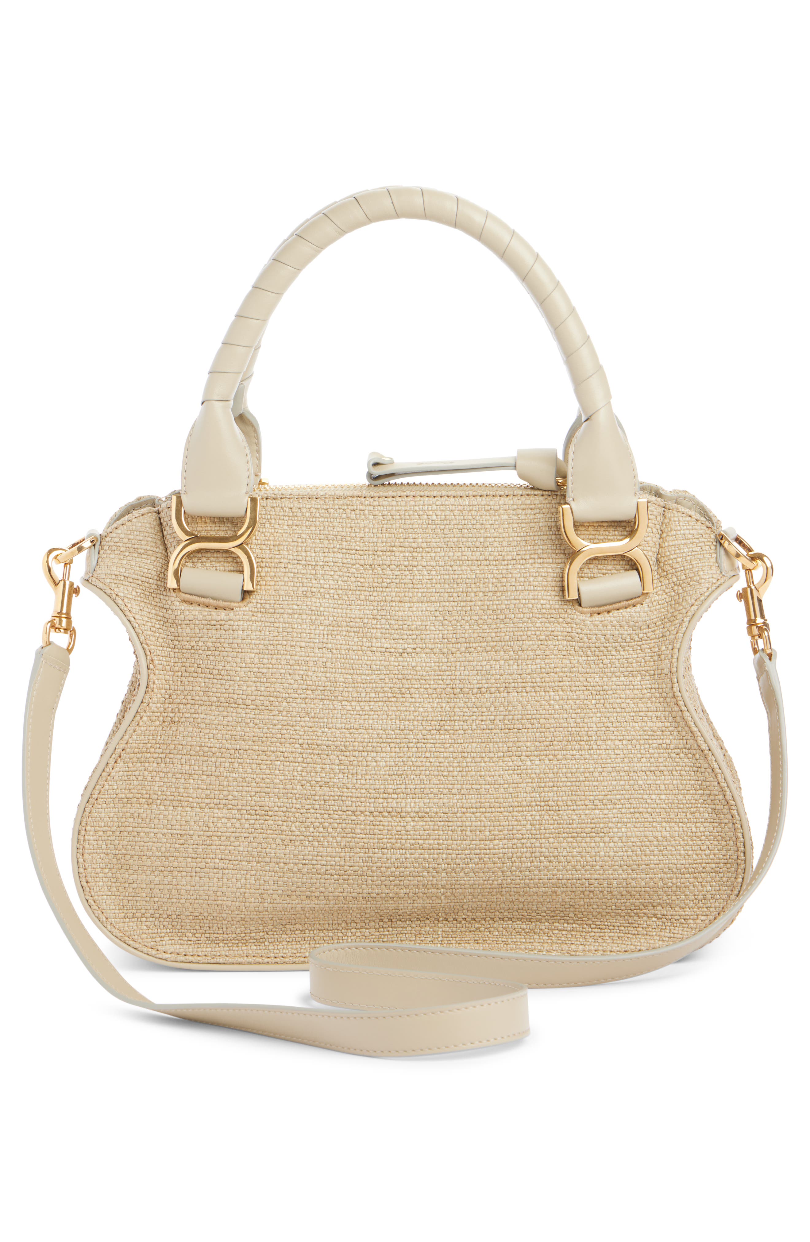 Chloé Marcie Woven Satchel, Alternate, color, Smoky Beige