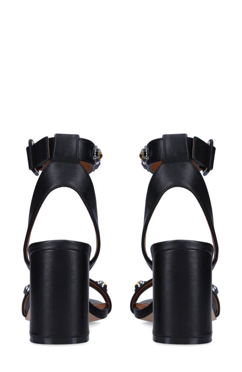 Kurt Geiger Octavia Gemstone-embellished Leather Sandals In Black