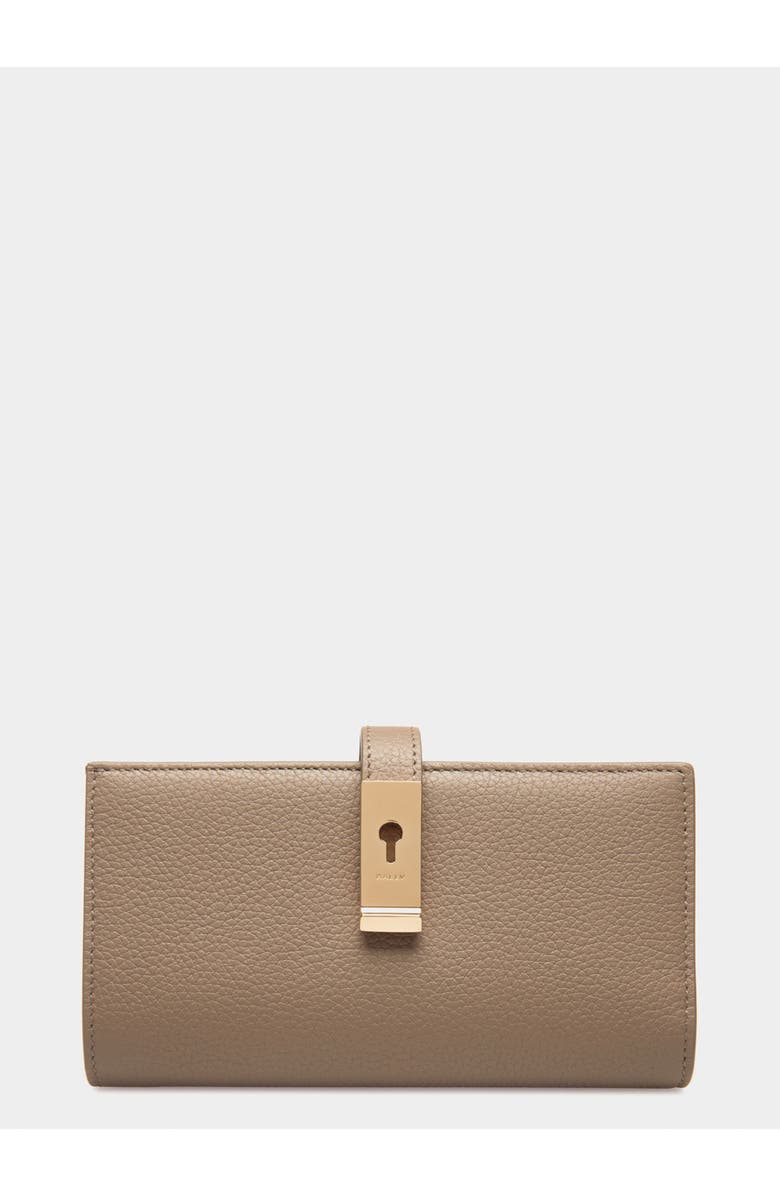 Bally Lock Me Long Wallet In Leather, Main, color, Brown