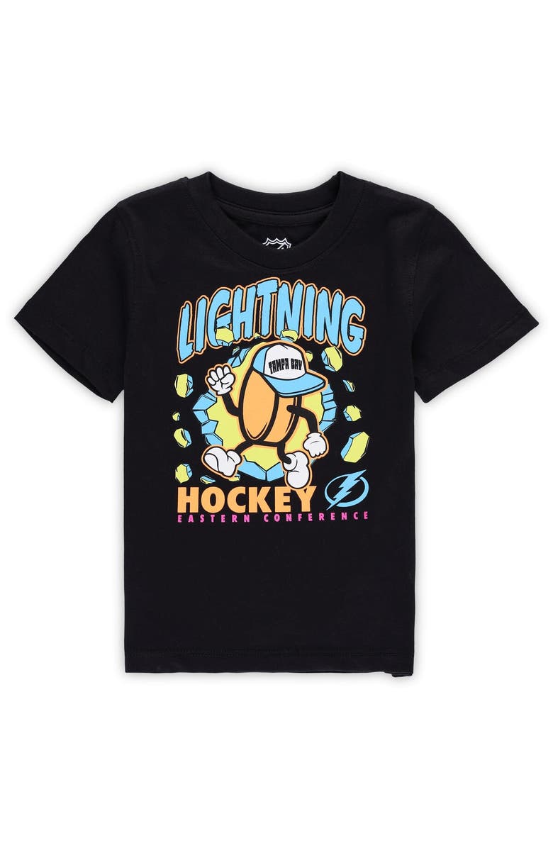Outerstuff Toddler Black Tampa Bay Lightning Break Through T-Shirt, Alternate, color, Black