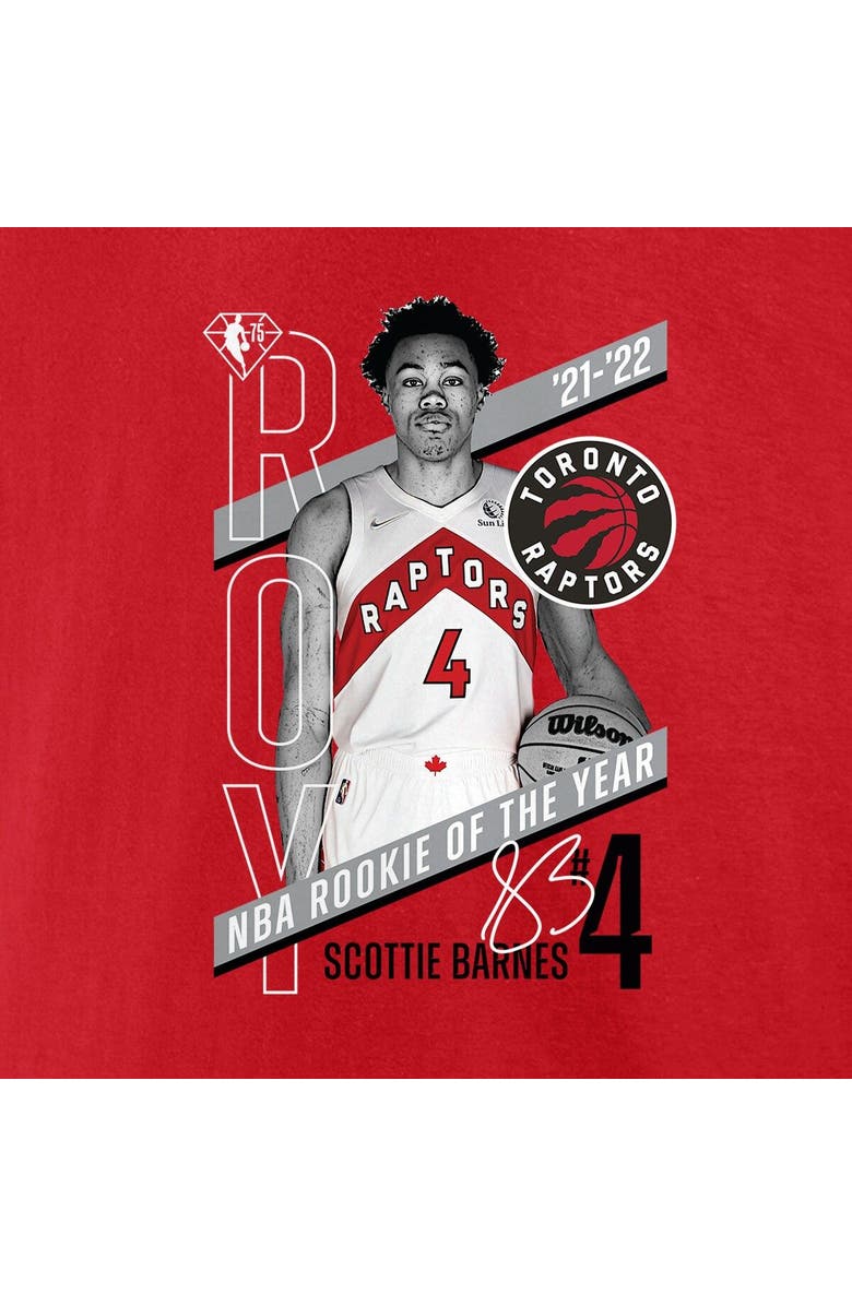 FANATICS Men's Fanatics Branded Scottie Barnes Red Toronto Raptors 2022 NBA Rookie of the Year T-Shirt, Alternate, color,