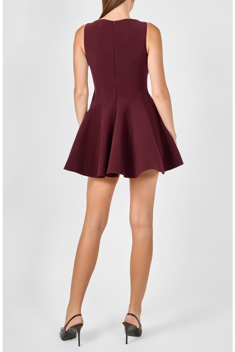 Sleeveless Fit & Flare Minidress, Alternate, color, MAROON