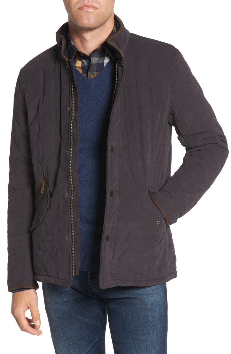Barbour Bowden Quilted Nylon Jacket, Main, color, Navy