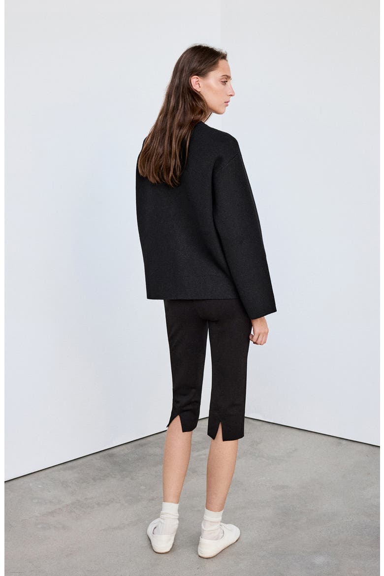 Straight Cut Jacket with Frog Closures, Alternate, color, BLACK