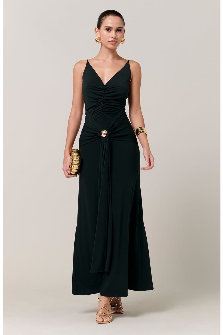 Cynthia Midi Dress, Alternate, color, Midnight Emerald