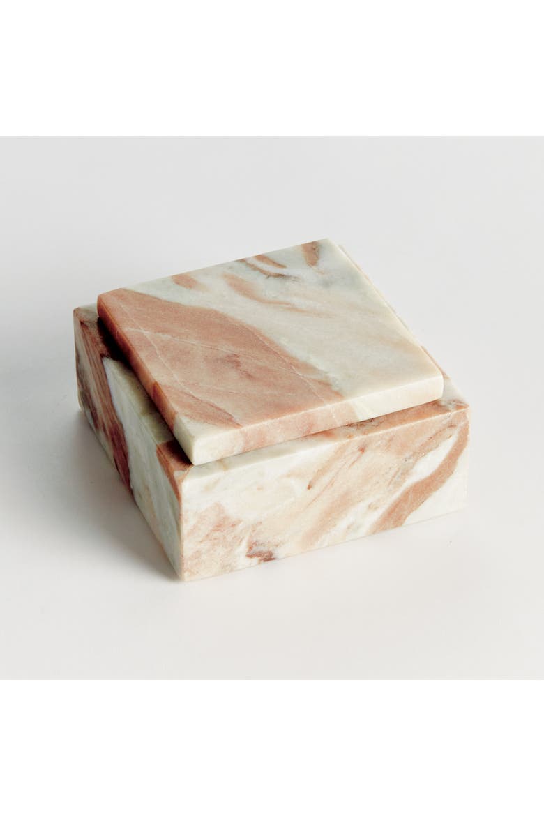 Jaqueline Square Lidded Box, Alternate, color, Brown