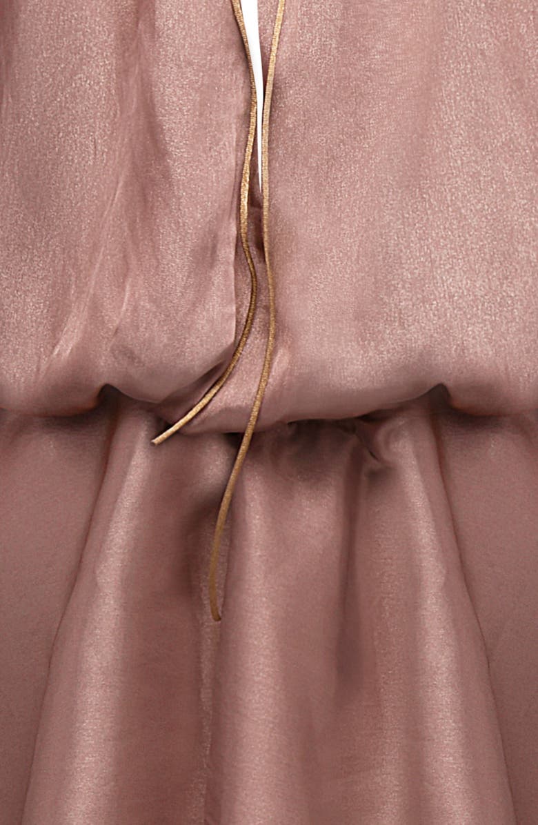 HOUSE OF CB Chaya Metallic Off the Shoulder Long Sleeve Chiffon Minidress, Alternate, color, 