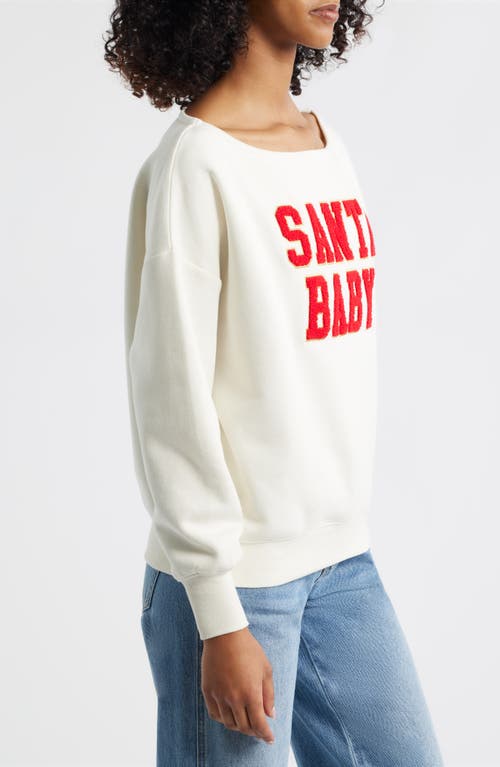 Vinyl Icons Santa Baby Fleece Sweatshirt In White