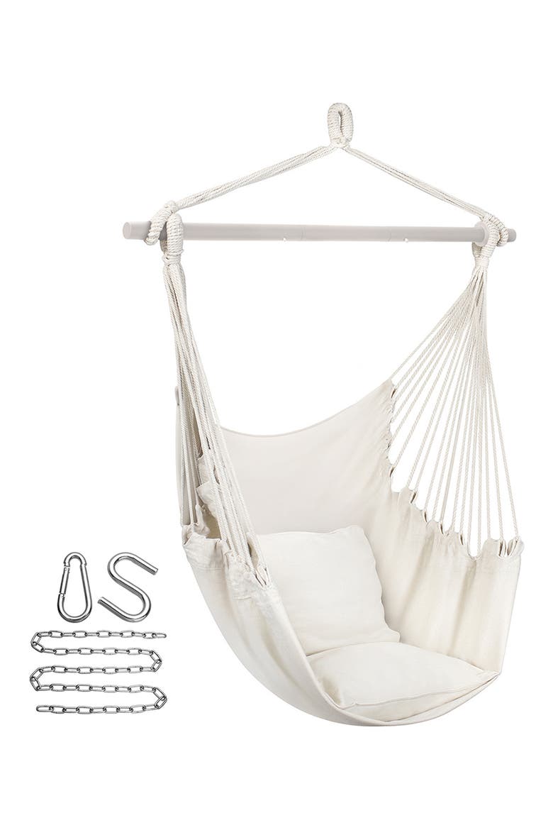 Hanging Rope Hammock Swing Chair, Main, color, WHITE