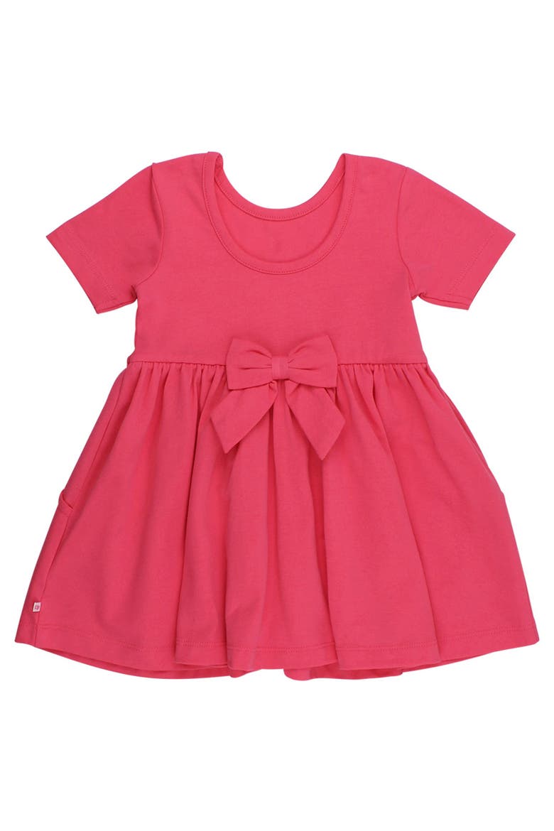 Knit Short Sleeve Twirl Dress, Alternate, color, Hot Pink