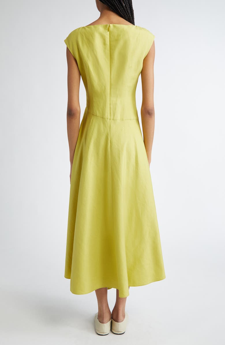 Lafayette 148 New York Wrap Front Silk & Linen Dress, Alternate, color, 