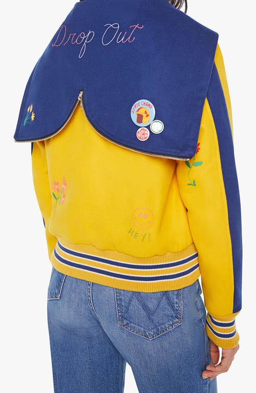 Mother The Split Hood Team Spirit Drop Out Jacket In Yellow
