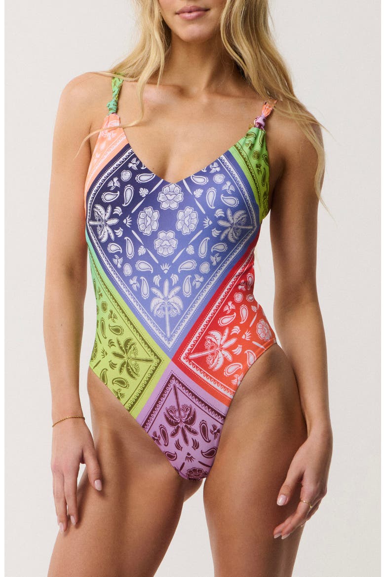 Bossa Nova One-Piece Swimsuit, Main, color, BLUE MULTI