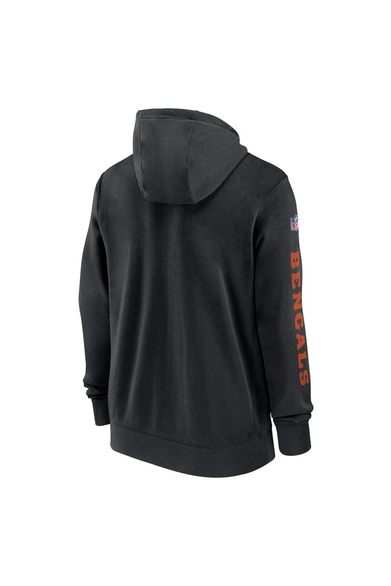 Men's Nike Black Cincinnati Bengals 2024 Sideline Club Full-Zip Hoodie, Alternate, color, Black